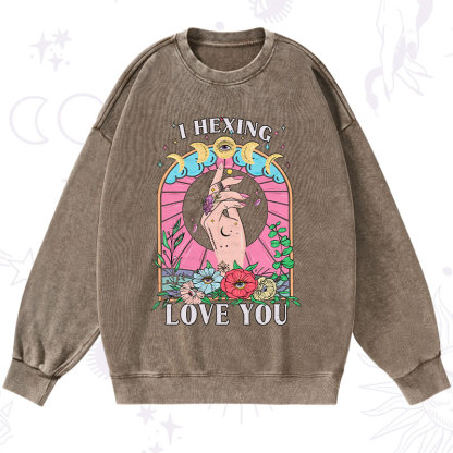 Purplehecate I Hexing Love You Washed Sweatshirt