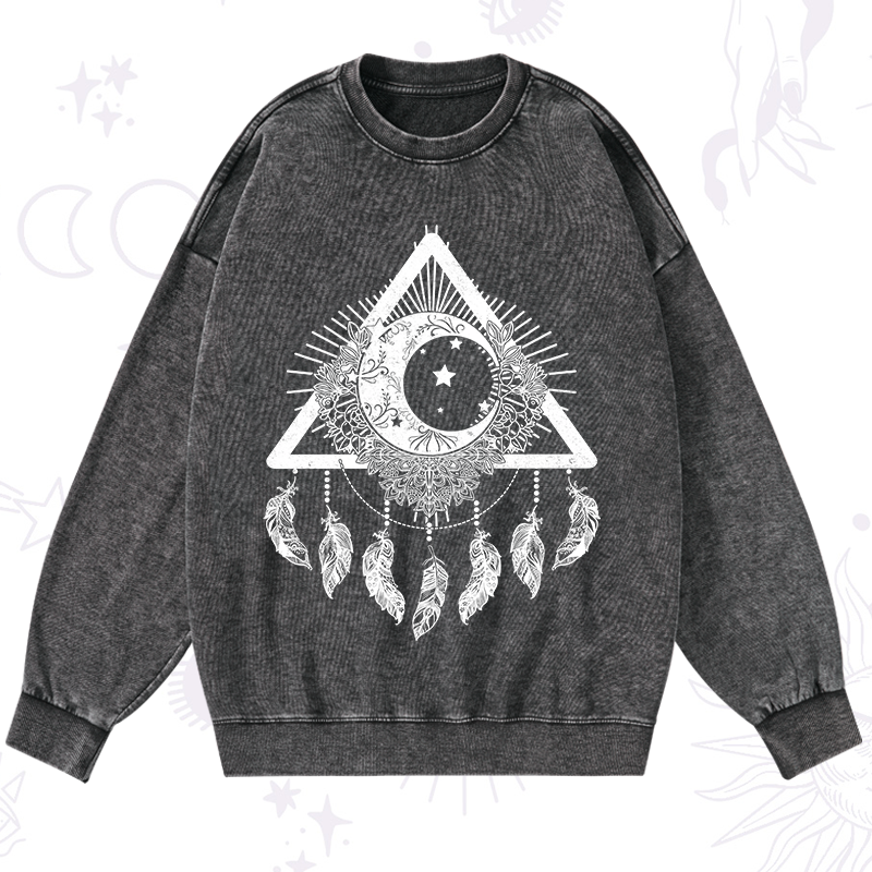 Purplehecate Starry Moon Dreamcatcher Washed Sweatshirt