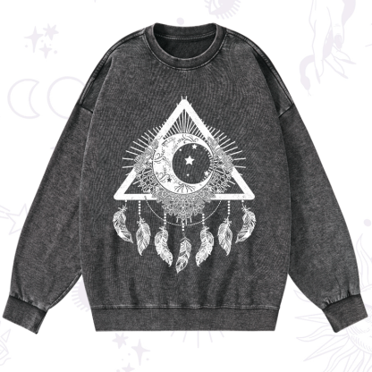 Purplehecate Starry Moon Dreamcatcher Washed Sweatshirt
