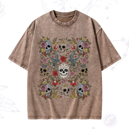 Purplehecate Skull Garden Washed T-Shirt
