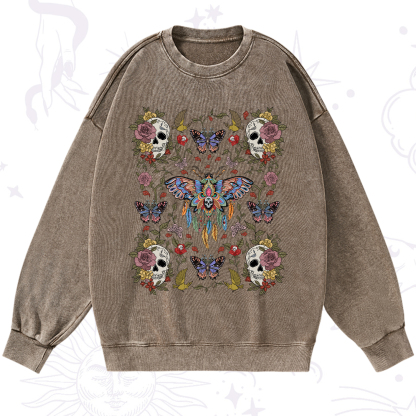 Purplehecate Moths Dancing Washed Sweatshirt
