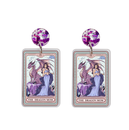 Purplehecate The Dragon Tarot Acrylic Earrings