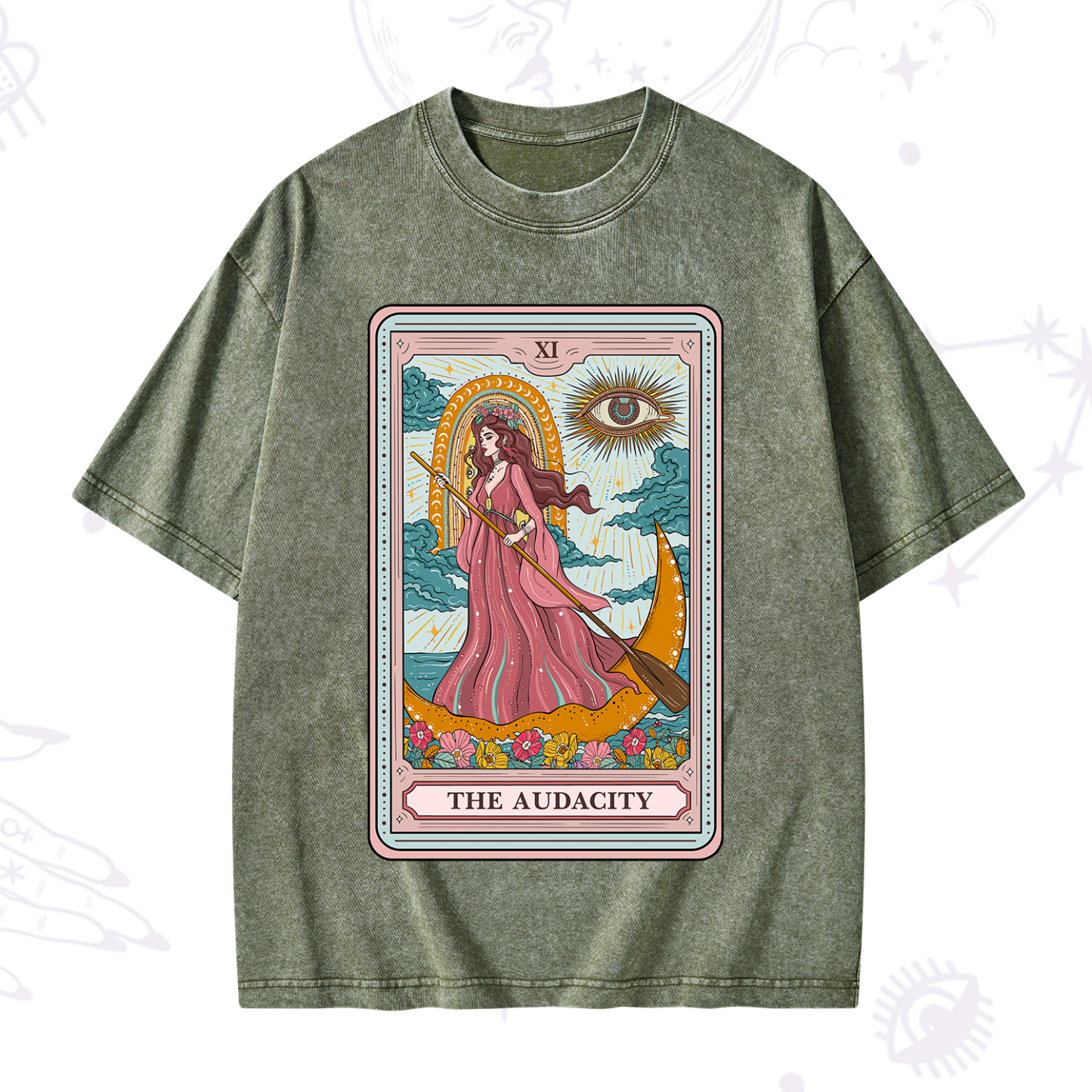 Purplehecate The Audacity Goddess Tarot Washed T-Shirt