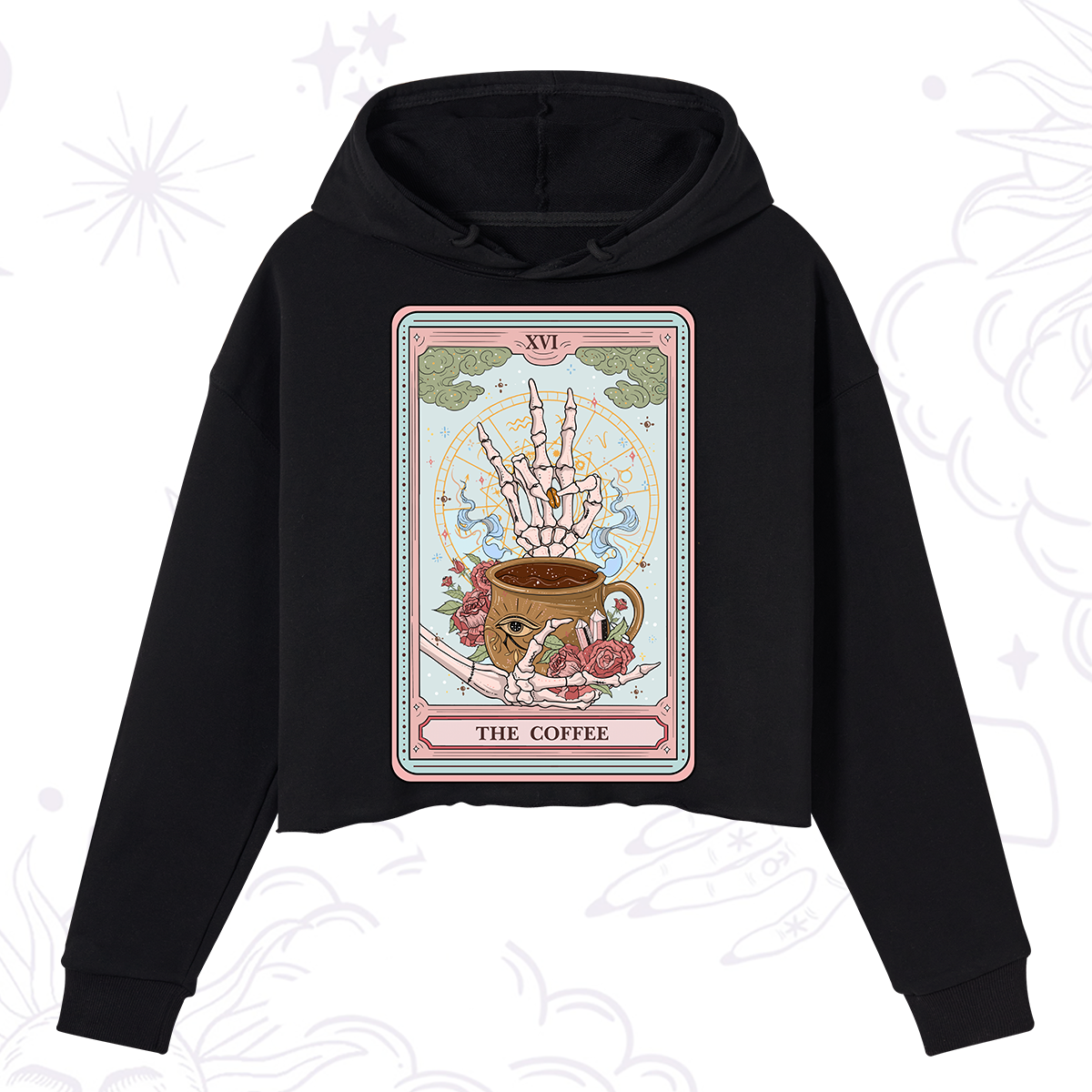 Purplehecate The Coffee Tarot Crop Hoodie