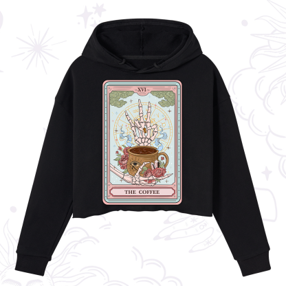 Purplehecate The Coffee Tarot Crop Hoodie