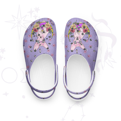 Purplehecate Moon Phase Cat Rubber Clogs
