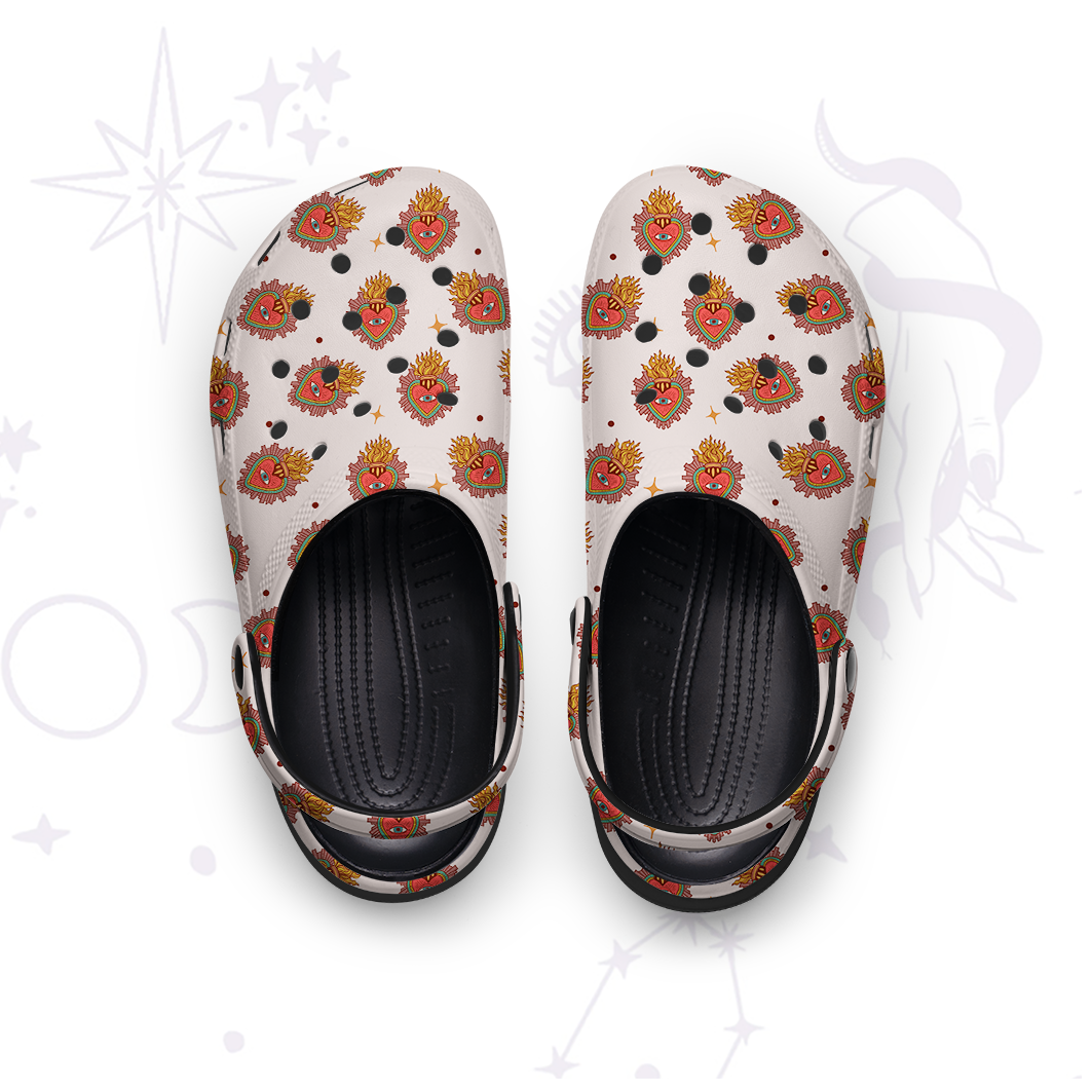 Purplehecate Sacred Heart Rubber Clogs
