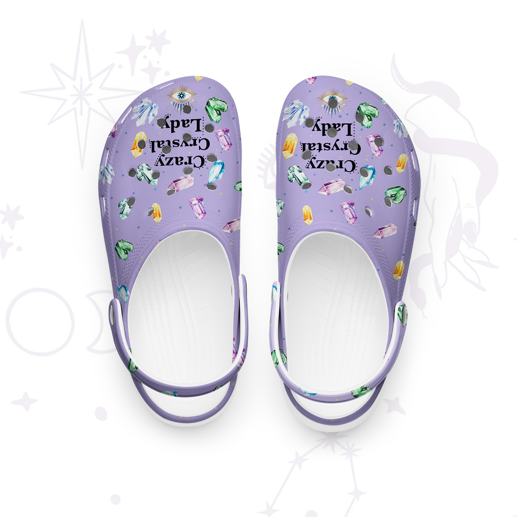Purplehecate Crazy Crystal Lady Rubber Clogs