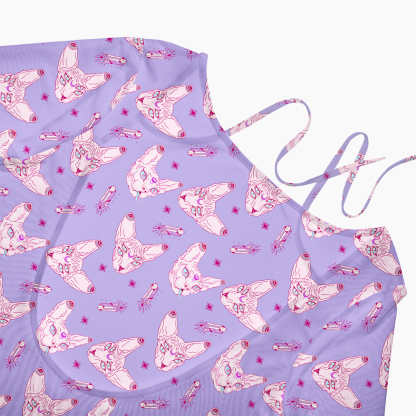 Purplehecate Mystical Sphynx Cat Beachwear Cover-Up Dress