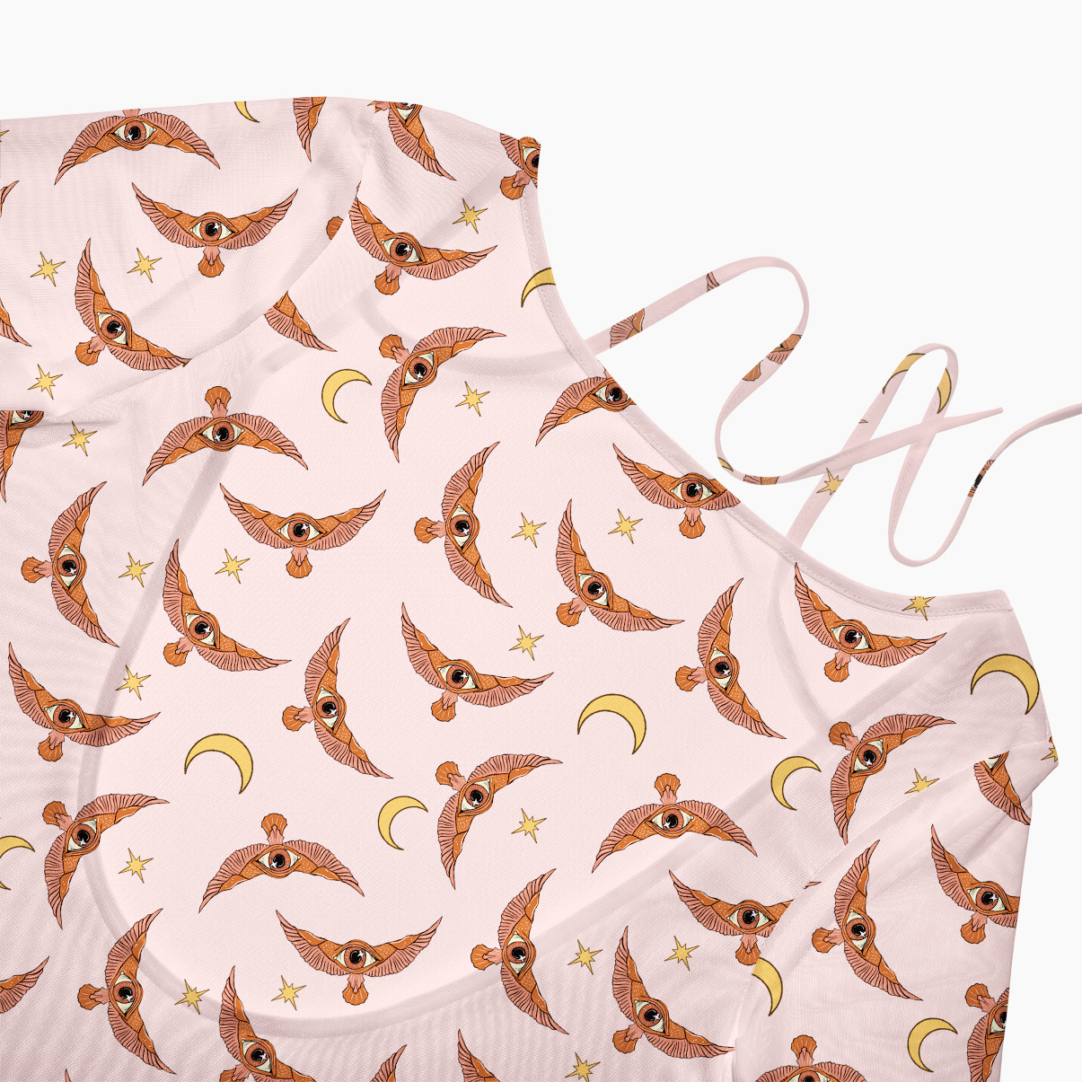 Purplehecate Moth and Moon Beachwear Cover-Up Dress