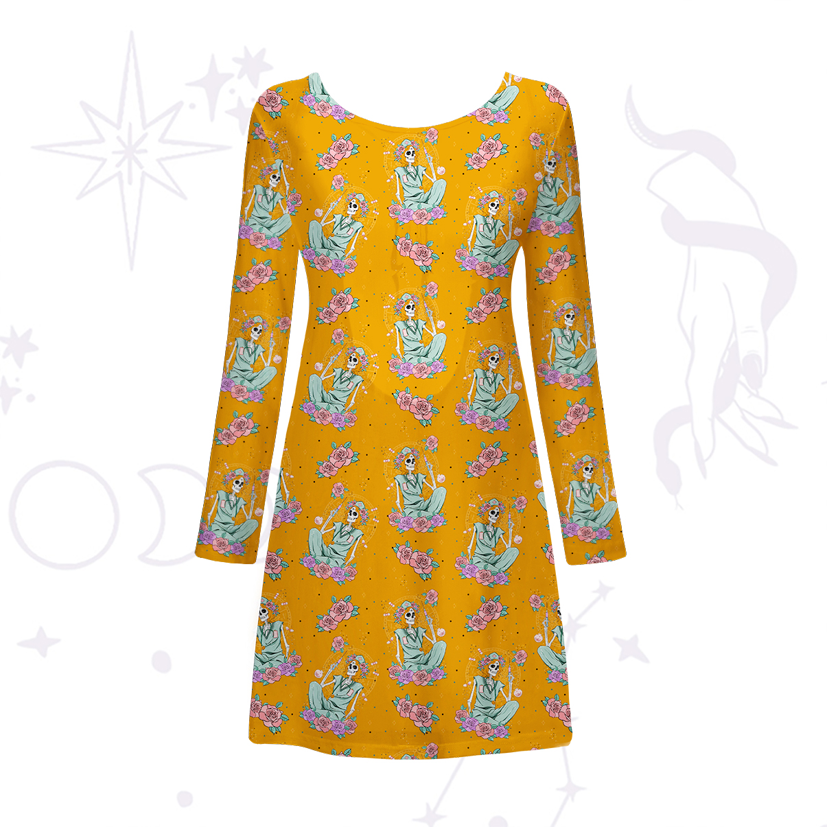 Purplehecate The Skeleton Nurse Beachwear Cover-Up Dress