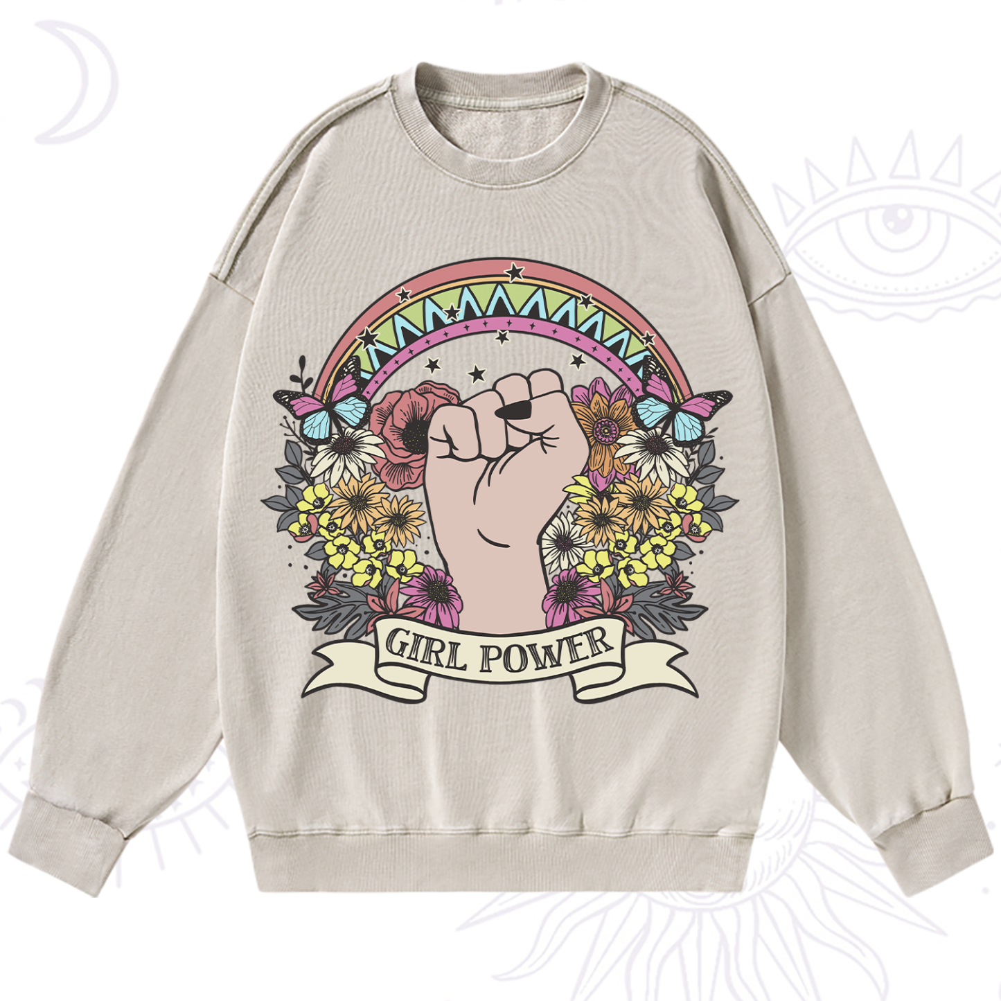 Purplehecate Girl Power Washed Sweatshirt