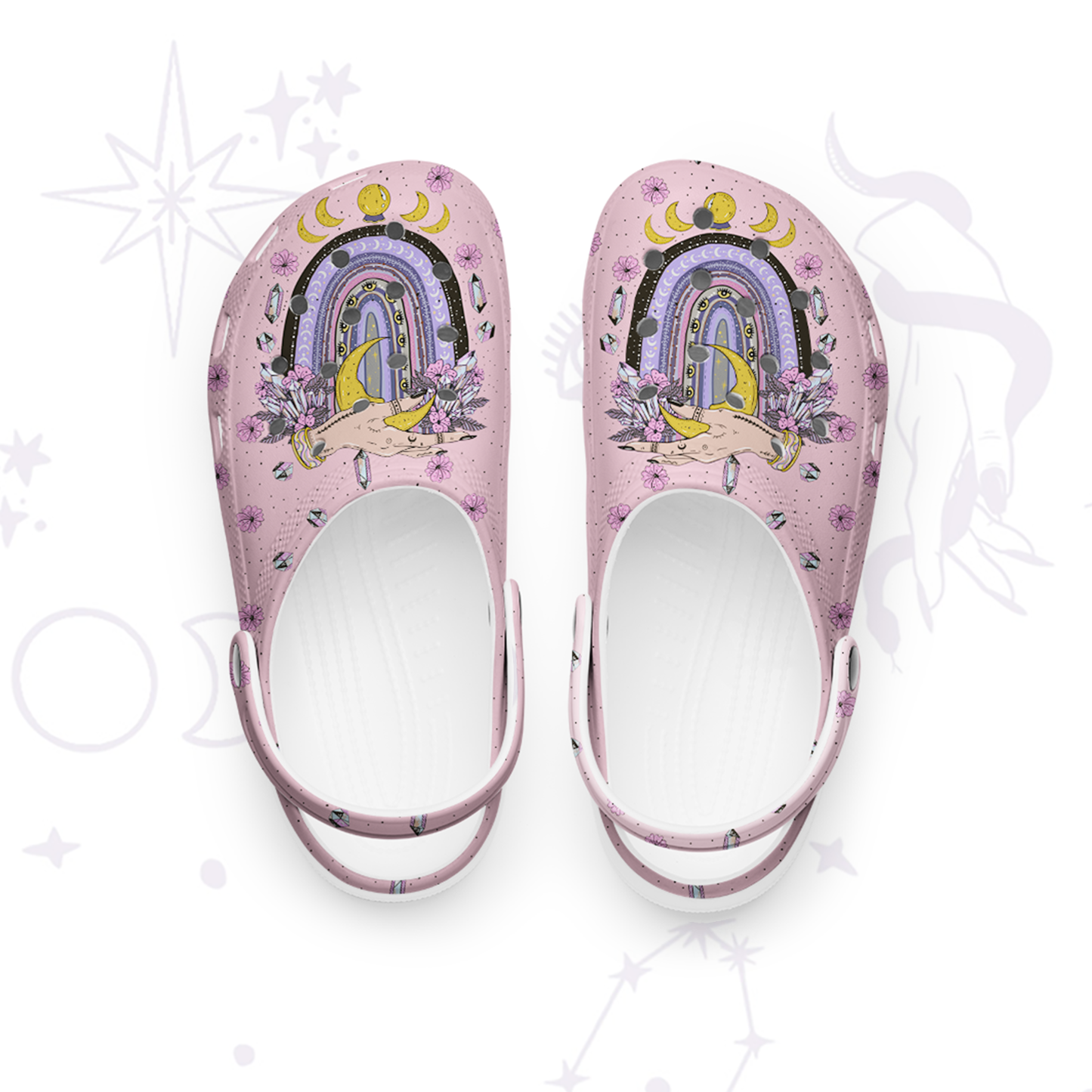 Purplehecate Magic Rainbow Rubber Clogs