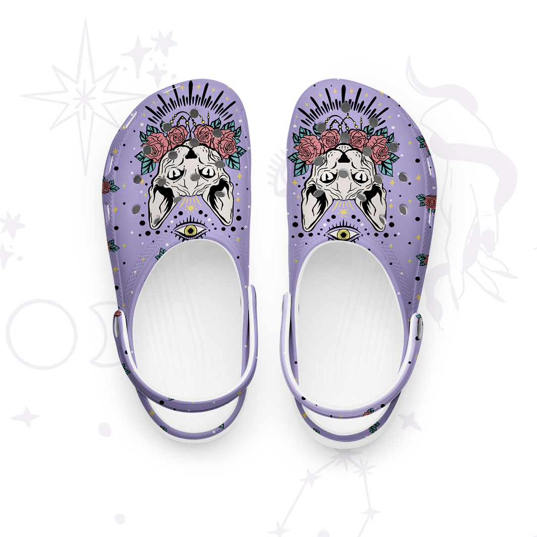 Purplehecate Mystical Cat Rubber Clogs