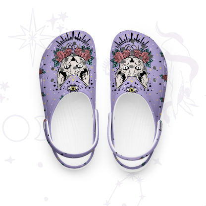 Purplehecate Mystical Cat Rubber Clogs