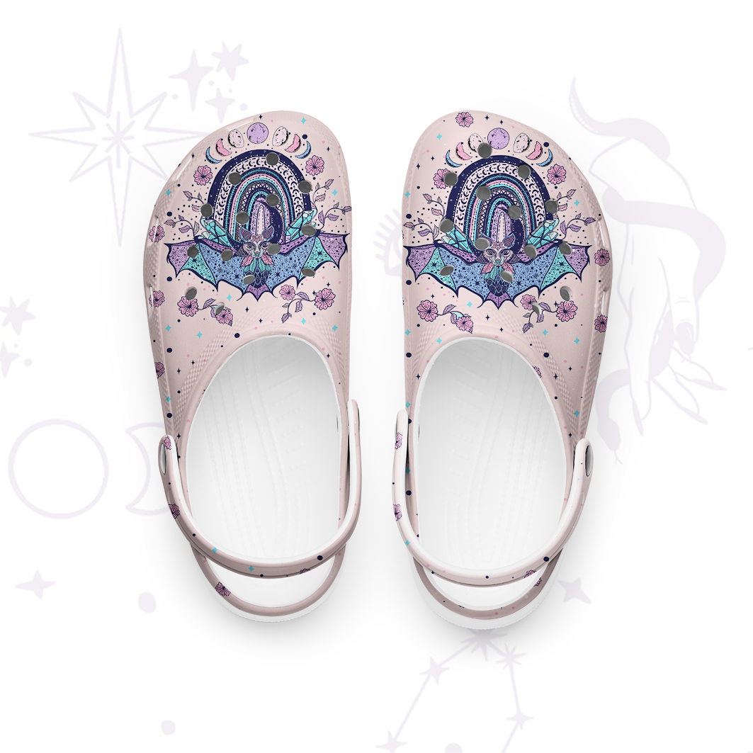 Purplehecate Moon Phase Bat Rubber Clogs