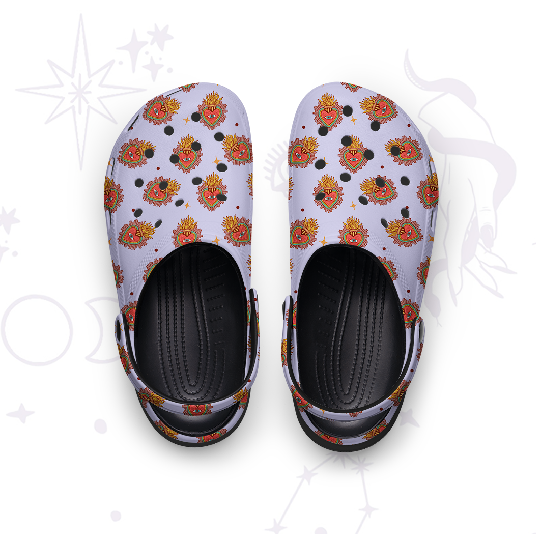 Magic Purplehecate Sacred Heart Rubber Clogs