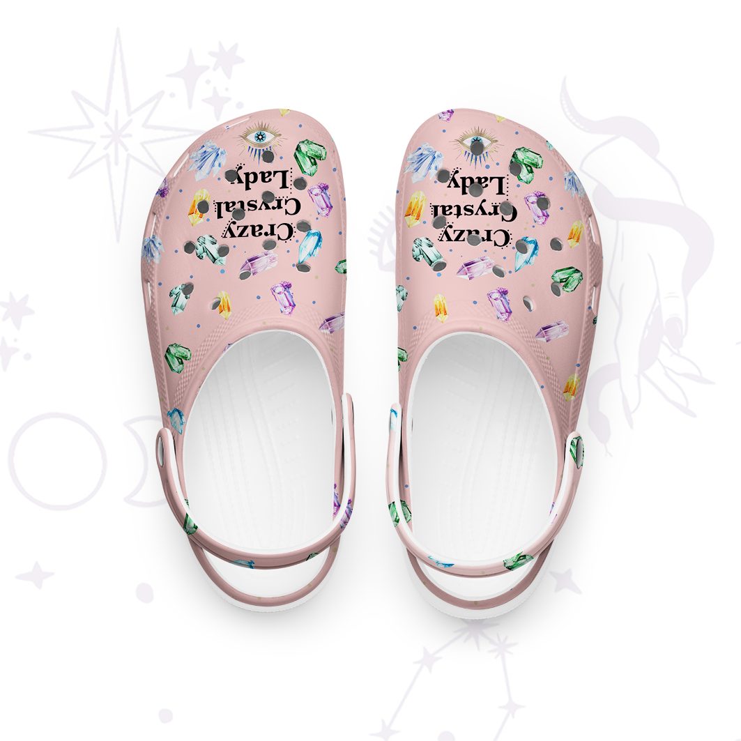 Purplehecate Crazy Crystal Lady Rubber Clogs