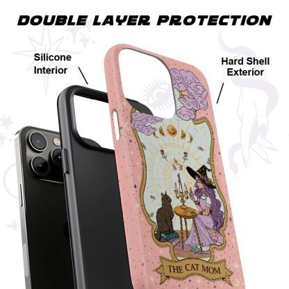 Purplehecate The Cat Witch Mom Tarot Ancient Mirror Phone Case