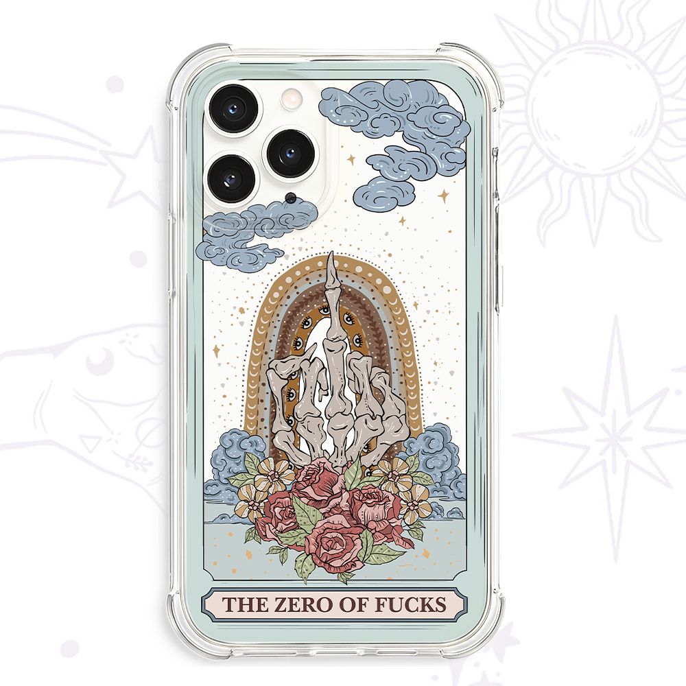 Purplehecate The Zero Of Fucks Tarot Clear Phone Case