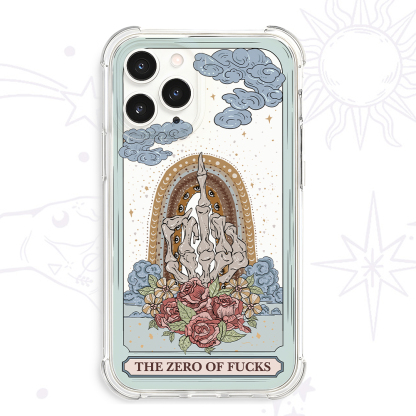 Purplehecate The Zero Of Fucks Tarot Clear Phone Case