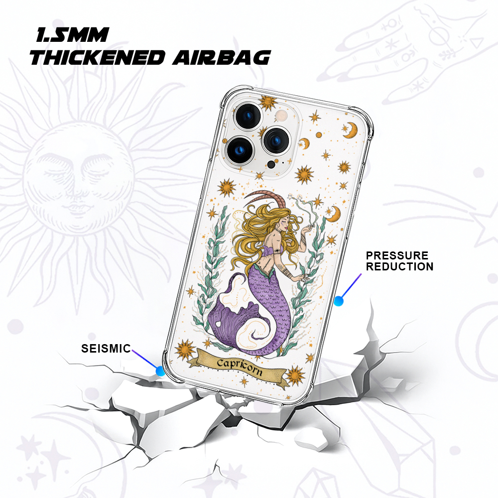 Purplehecate Capricorn Zodiac Clear Phone Case