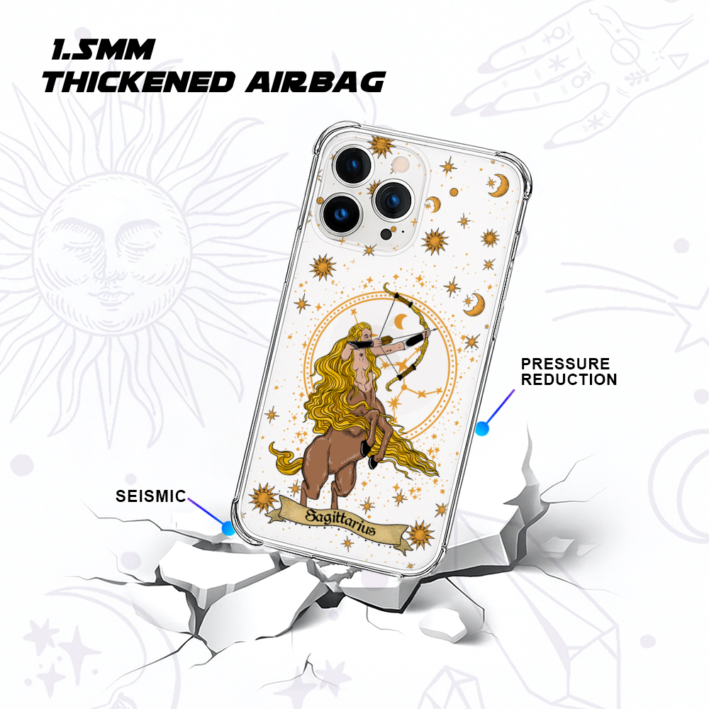 Purplehecate Sagittarius Zodiac Clear Phone Case