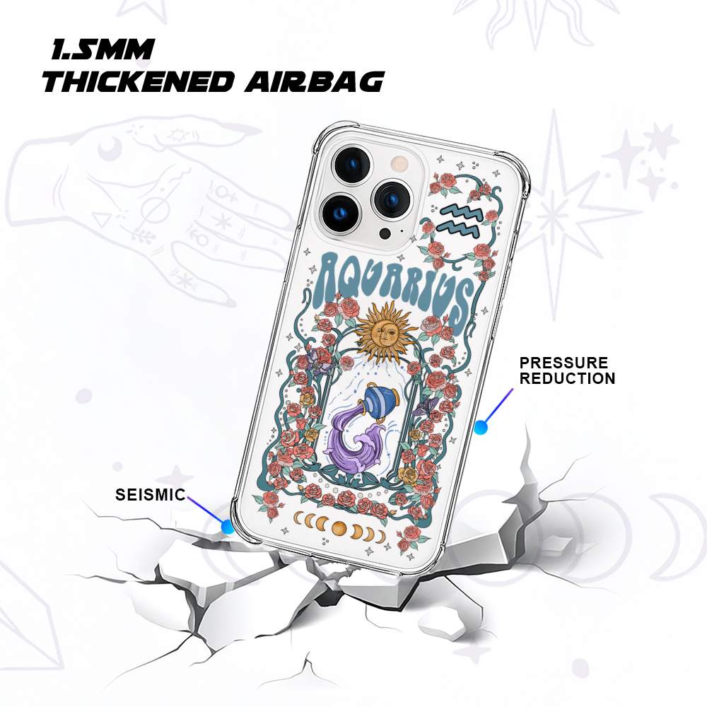 Purplehecate Aquarius Spirit Zodiac Clear Phone Case