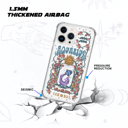 Purplehecate Aquarius Spirit Zodiac Clear Phone Case