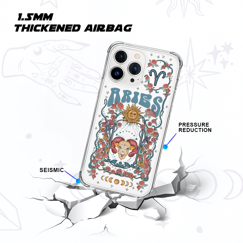 Purplehecate Aries Spirit Zodiac Clear Phone Case