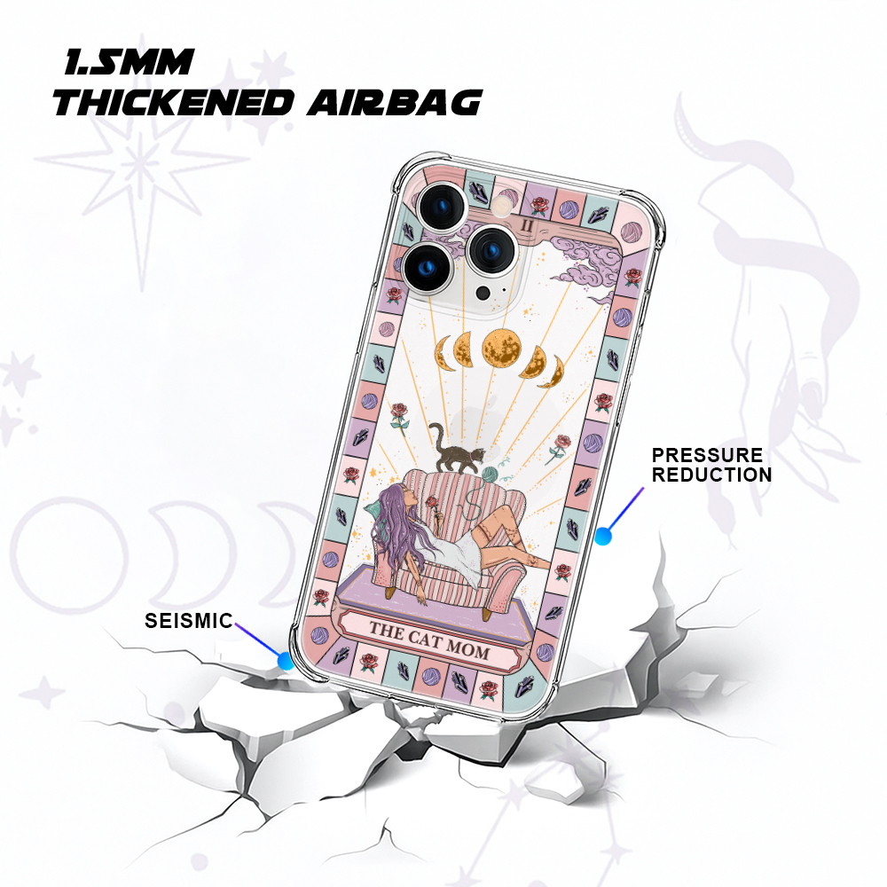 Purplehecate The Cat Mom Clear Phone Case