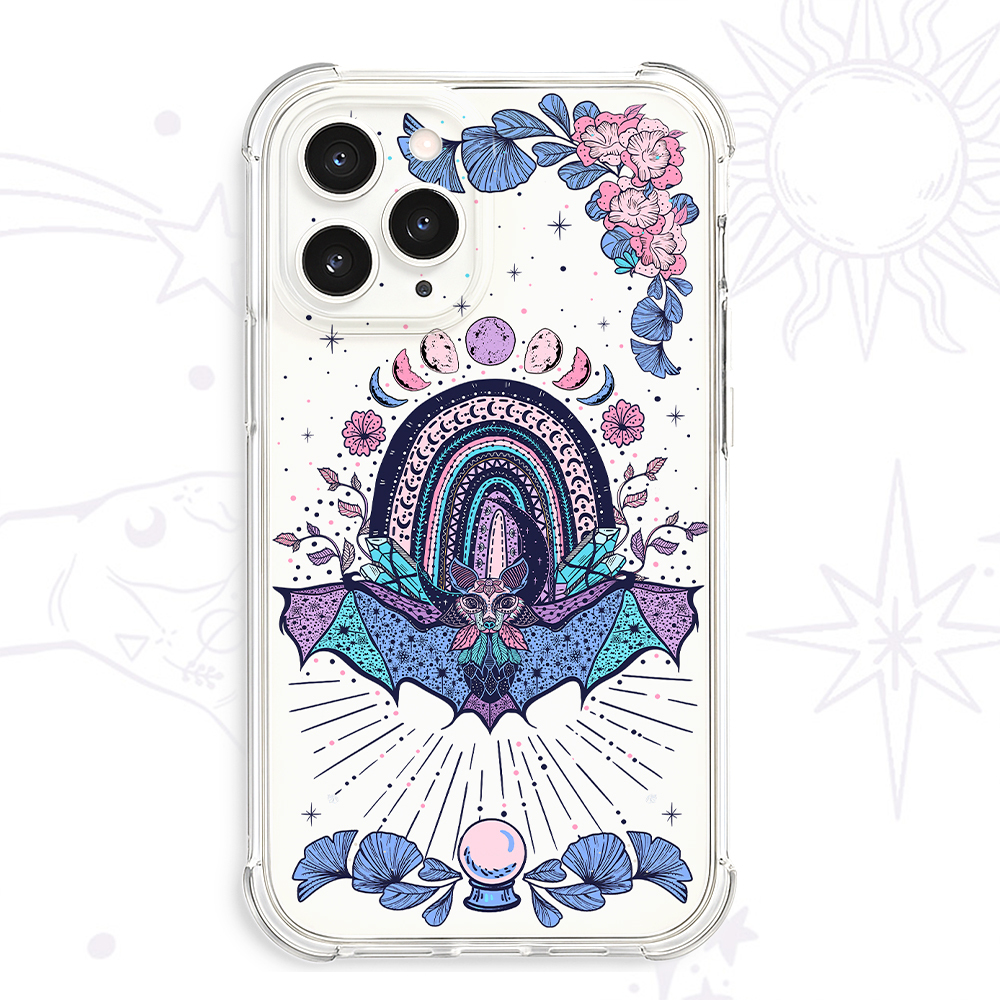 Purplehecate Moon Phase Bat Clear Phone Case