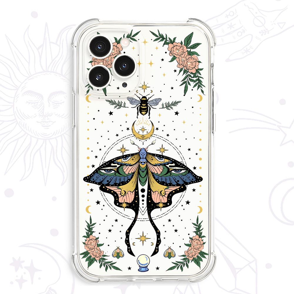 Purplehecate Mystical Moth Clear Phone Case