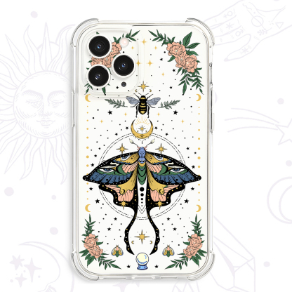 Purplehecate Mystical Moth Clear Phone Case
