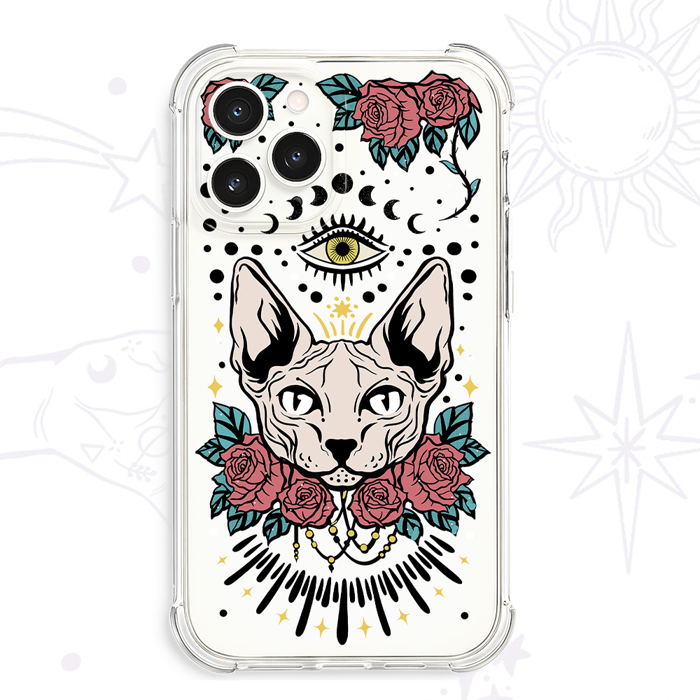 Purplehecate Mystical Cat Clear Phone Case