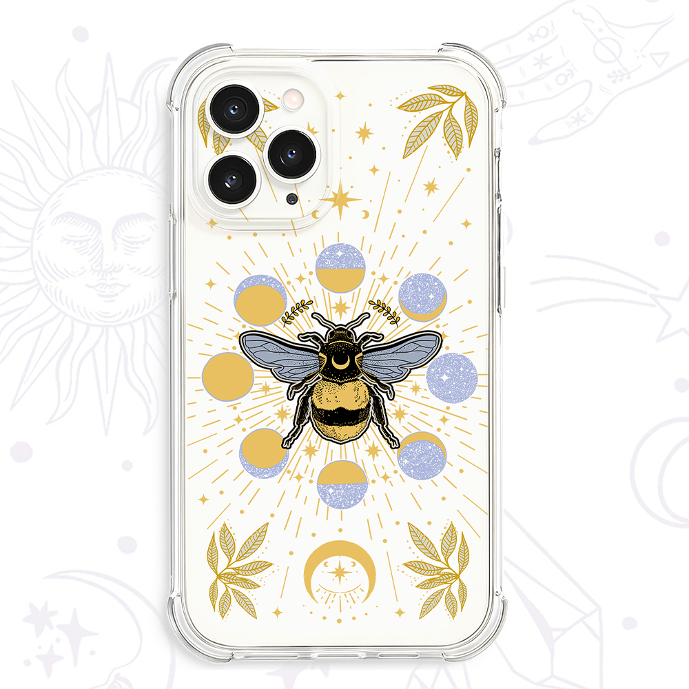 Purplehecate Phases of the Moon Bee Clear Phone Case