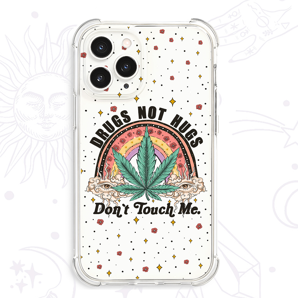 Purplehecate Drugs Not Hugs Clear Phone Case