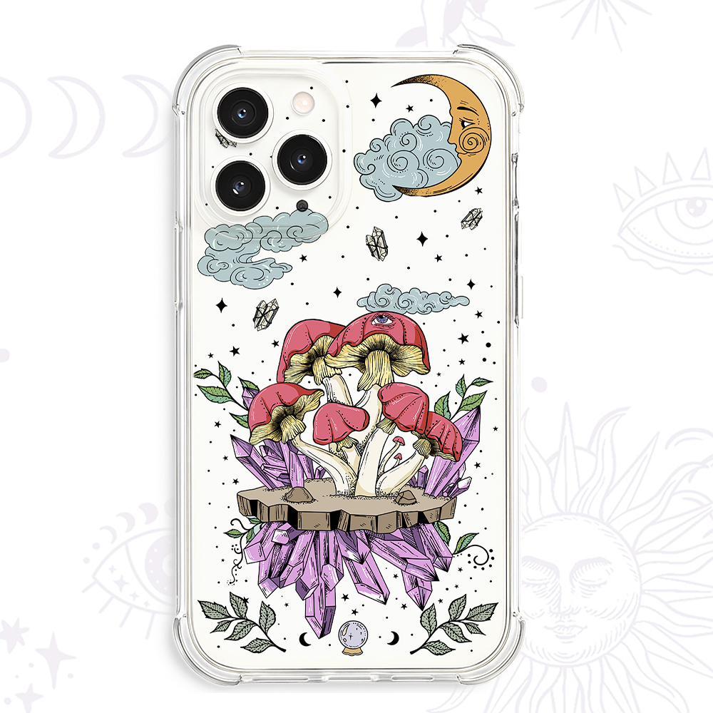 Purplehecate Fantasy Mushroom Clear Phone Case