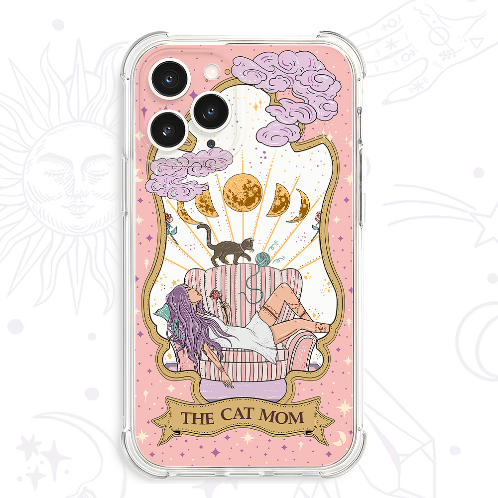 Purplehecate The Cat Mom Tarot Mirror Clear Phone Case