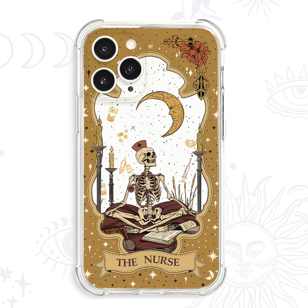 Purplehecate The Nurse Skeleton Tarot Clear Phone Case