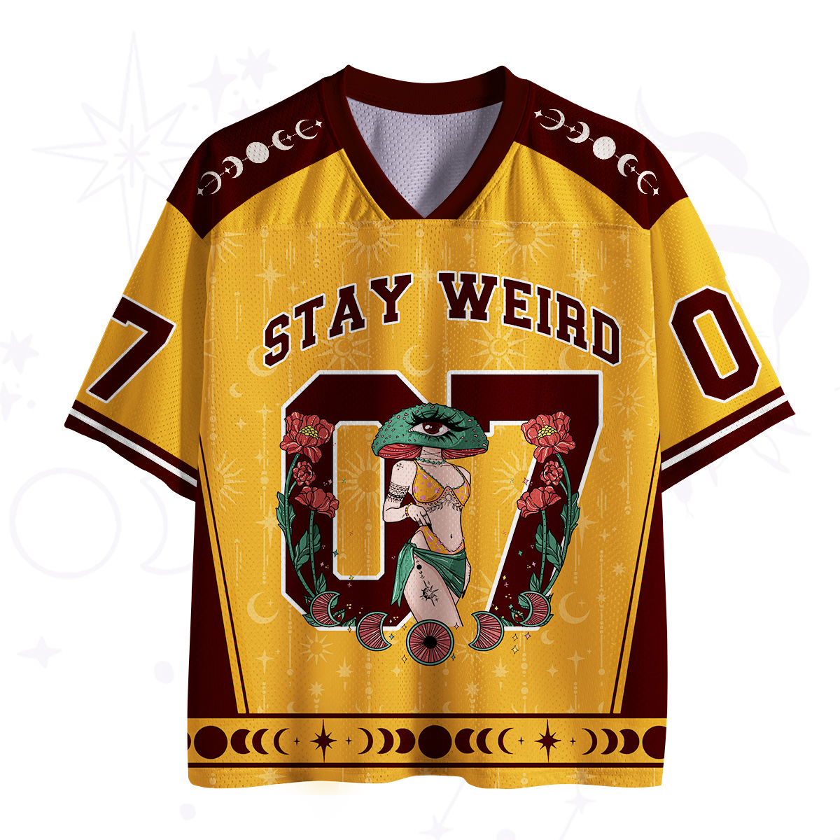 Purplehecate Stay Weird Murshroom Mesh Jersey