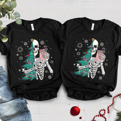Purplehecate Sorta Merry Sorta Scary Christmas Family Matching T-Shirts
