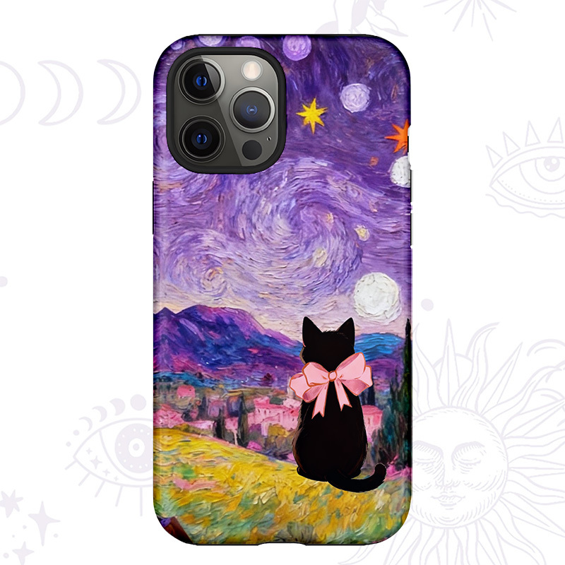 Purplehecate Starlit Witchy Night Cat Phone Case