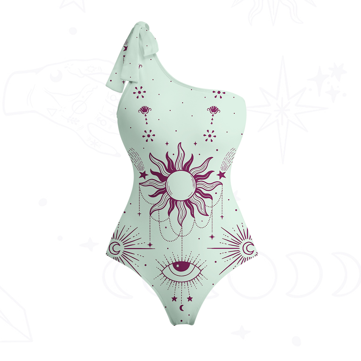 Purplehecate Solar Oracle One-Shoulder One-Piece Swimsuit