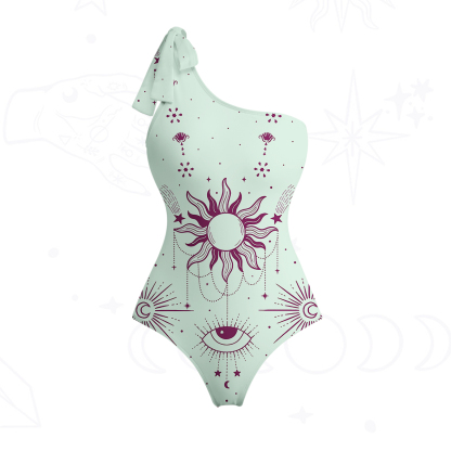 Purplehecate Solar Oracle One-Shoulder One-Piece Swimsuit