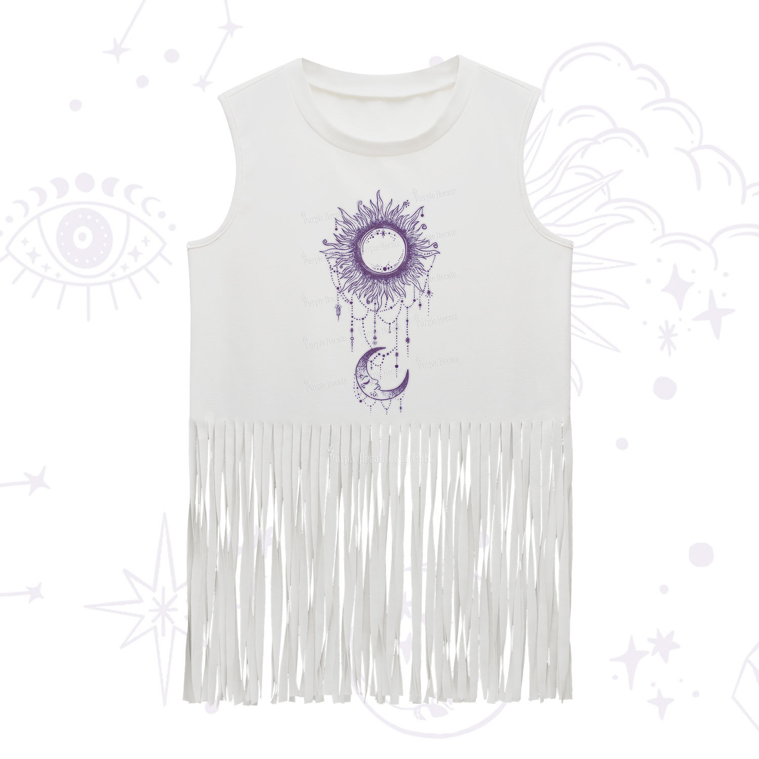 Purplehecate Radiance Of Sun And Moon Fringe Tank Top