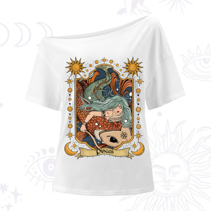 Purplehecate Mystic Pisces Zodiac One Shoulder T-Shirt