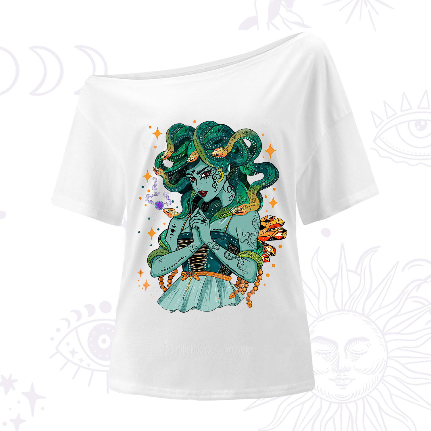 Purplehecate The Gorgon Medusa One Shoulder T-Shirt