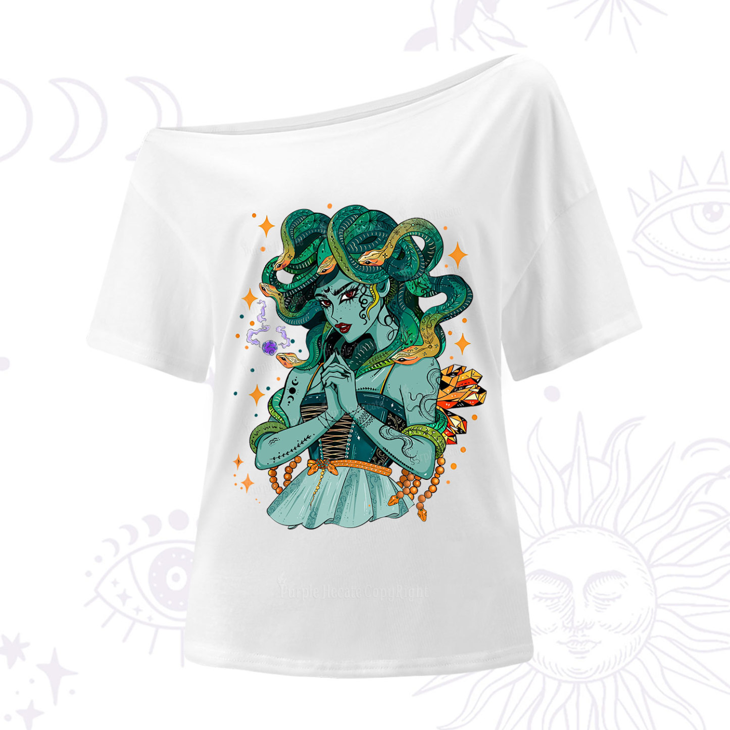 Purplehecate The Gorgon Medusa One Shoulder T-Shirt