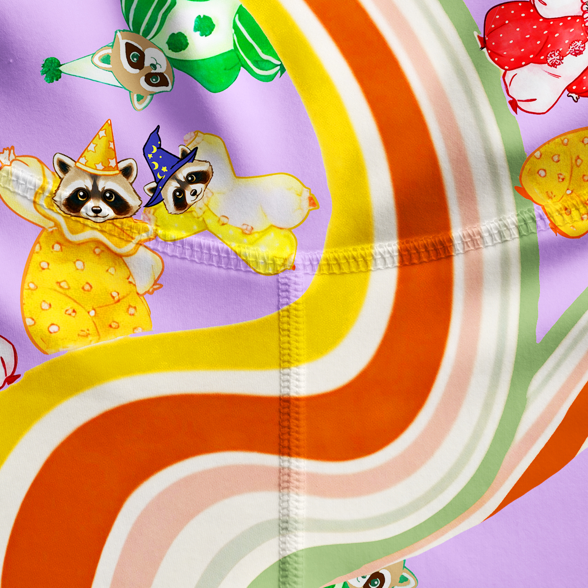 Purplehecate Rainbow Raccoon Star Yoga Pants